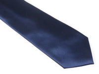 Men's Perry Ellis Tie Classic Satin Silky Feel #Perry-1 Solid Navy Blue