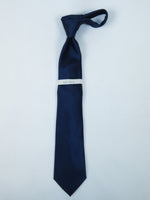 Men's Perry Ellis Tie Classic Satin Silky Feel #Perry-1 Solid Navy Blue