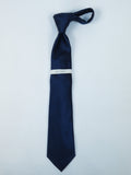 Men's Perry Ellis Tie Classic Satin Silky Feel #Perry-1 Solid Navy Blue