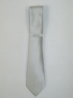Men's Perry Ellis Tie Classic Satin Silky Feel #Perry-2 Solid Silver Gray
