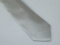 Men's Perry Ellis Tie Classic Satin Silky Feel #Perry-2 Solid Silver Gray