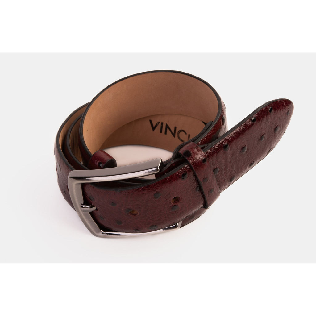 The Porto Alegre Burgundy Leather Belt