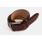 The Porto Alegre Burgundy Leather Belt