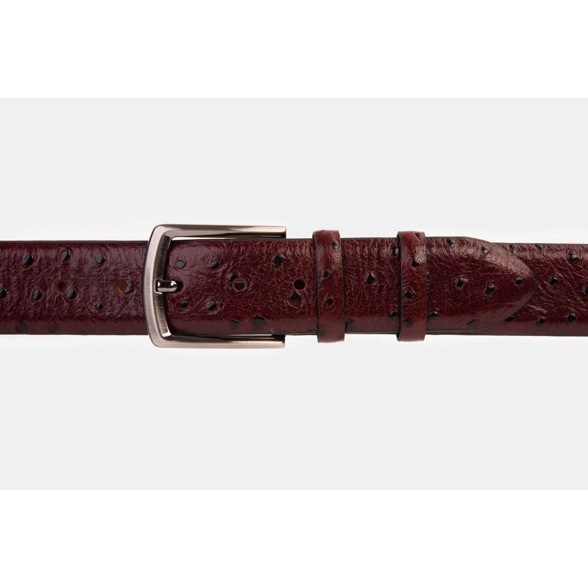 The Porto Alegre Burgundy Leather Belt