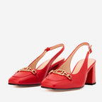 The Potomac Red Leather Slingback Women Sandal