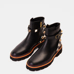 The Prag Black Leather Ankle Women Boot