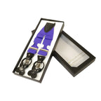 ELEGANT Suspenders Clip on and Button Option for Slacks or Suit Pants Purple