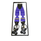 ELEGANT Suspenders Clip on and Button Option for Slacks or Suit Pants Purple