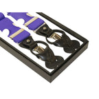 ELEGANT Suspenders Clip on and Button Option for Slacks or Suit Pants Purple