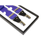 ELEGANT Suspenders Clip on and Button Option for Slacks or Suit Pants Purple