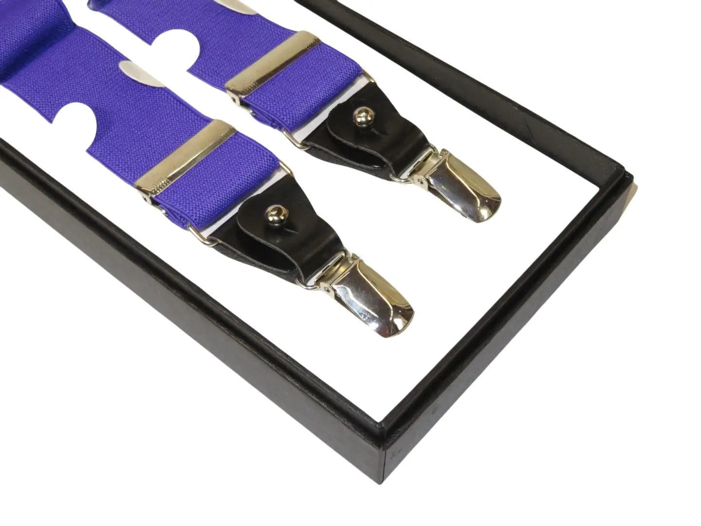 ELEGANT Suspenders Clip on and Button Option for Slacks or Suit Pants Purple