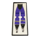 ELEGANT Suspenders Clip on and Button Option for Slacks or Suit Pants Purple