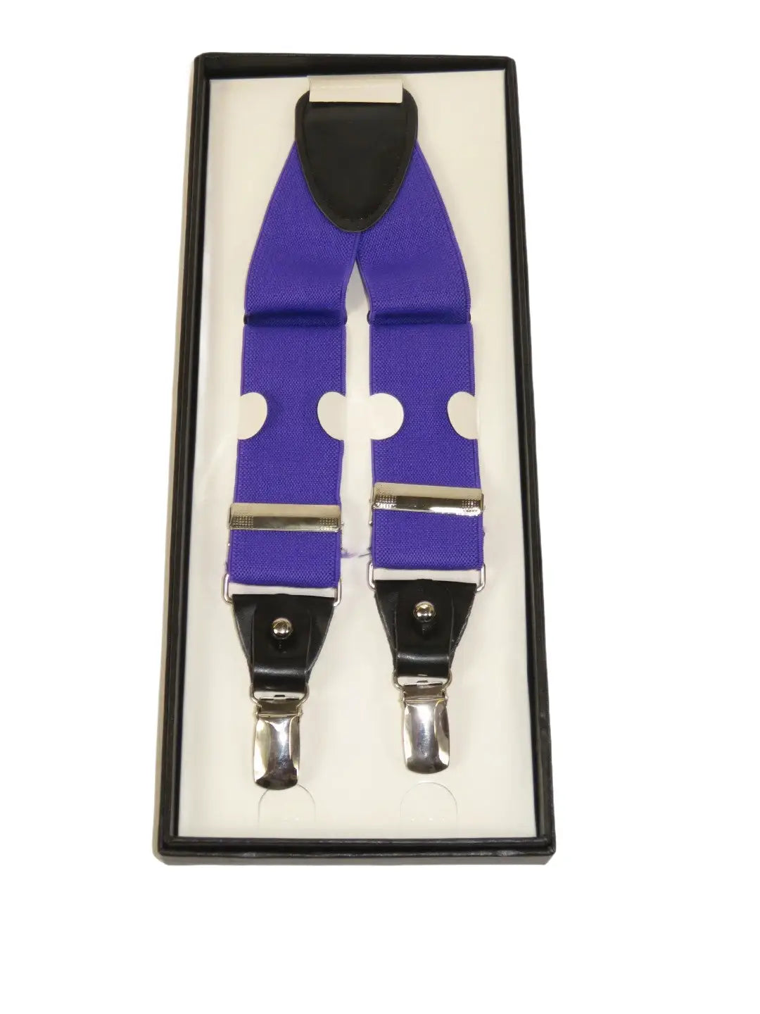 ELEGANT Suspenders Clip on and Button Option for Slacks or Suit Pants Purple