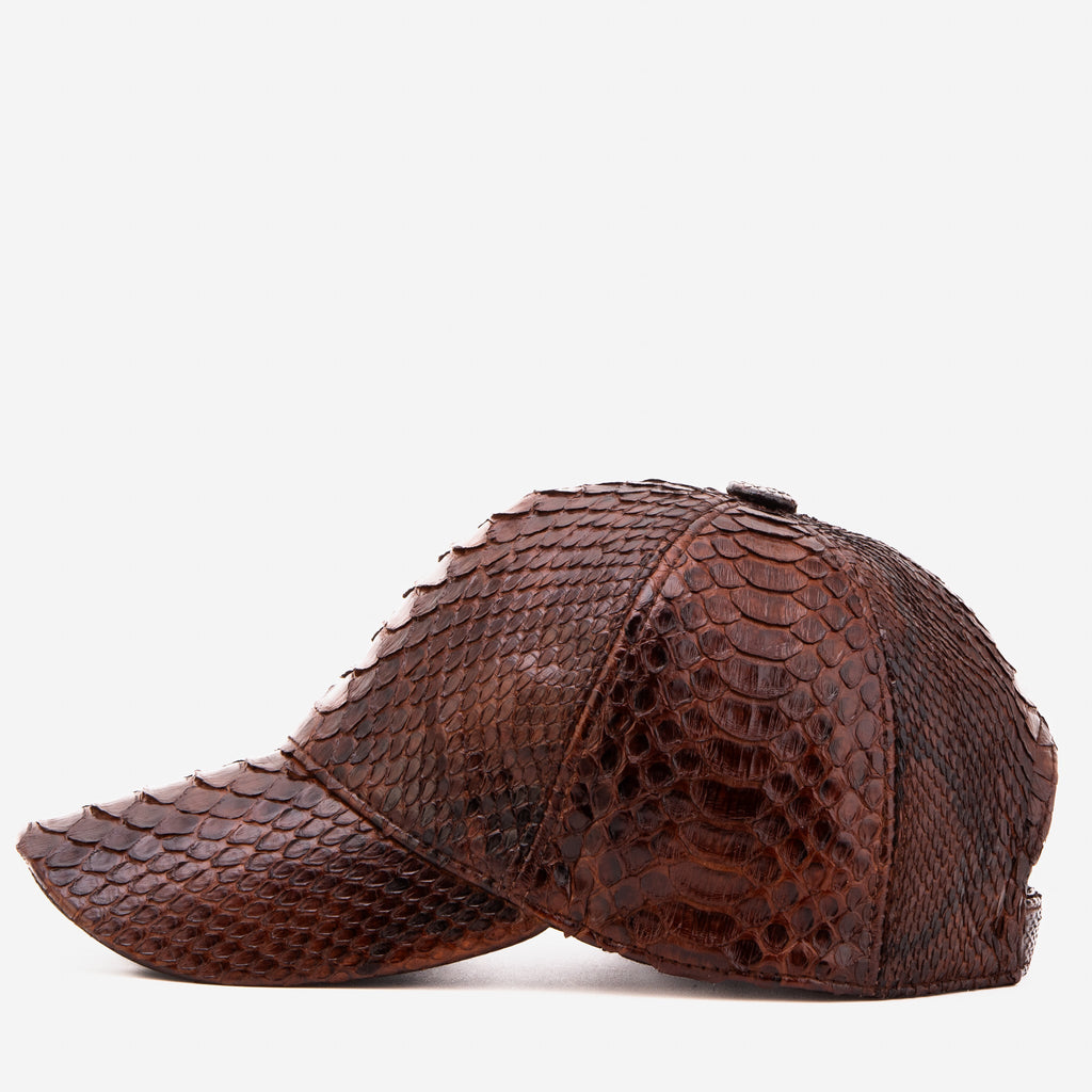 Boss Dark Brown  Snake Leather Cap
