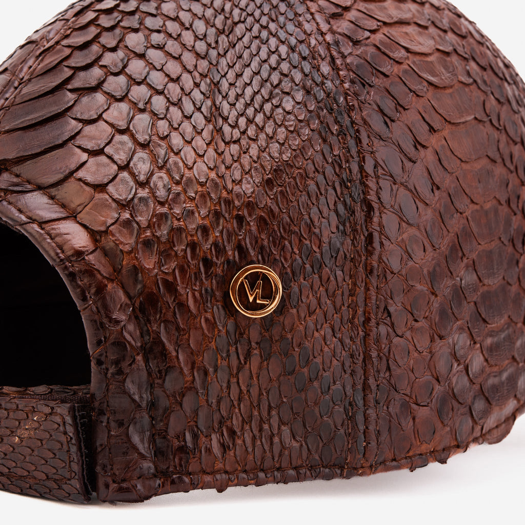 Boss Dark Brown  Snake Leather Cap
