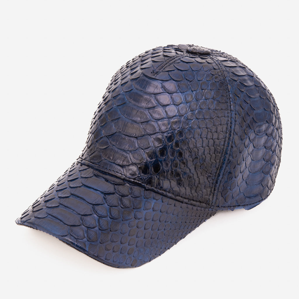 Boss Navy Blue Snake Leather Cap