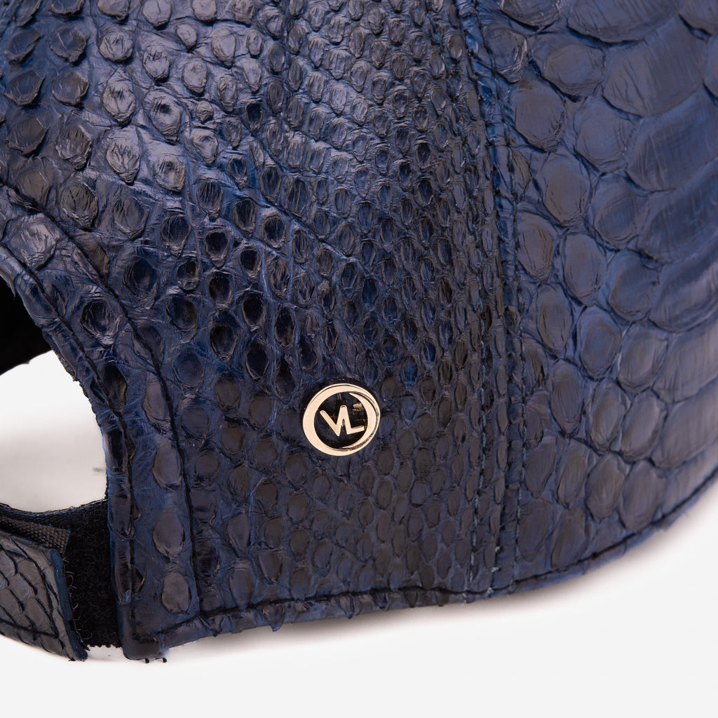 Boss Navy Blue Snake Leather Cap