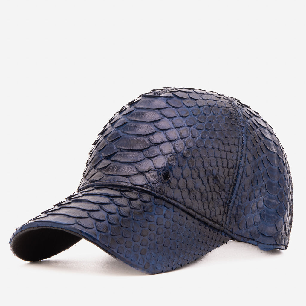Boss Navy Blue Snake Leather Cap