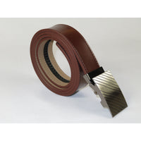 Men's Leather Belt lock-in Buckle adjustable size by Brand Q 6000 Cognac