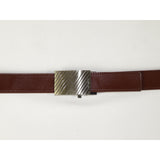 Men's Leather Belt lock-in Buckle adjustable size by Brand Q 6000 Cognac