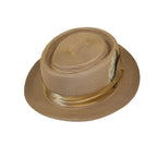 Men's Bruno Capelo RAFAELE Braid Straw Pork Pie Hat Telescope Crown RF-403 Tan
