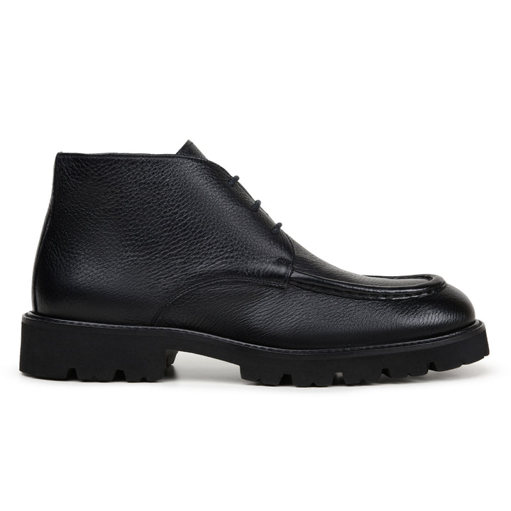 Belvedere Rinaldo Deerskin Leather Chukka Boots Moc Toe Black