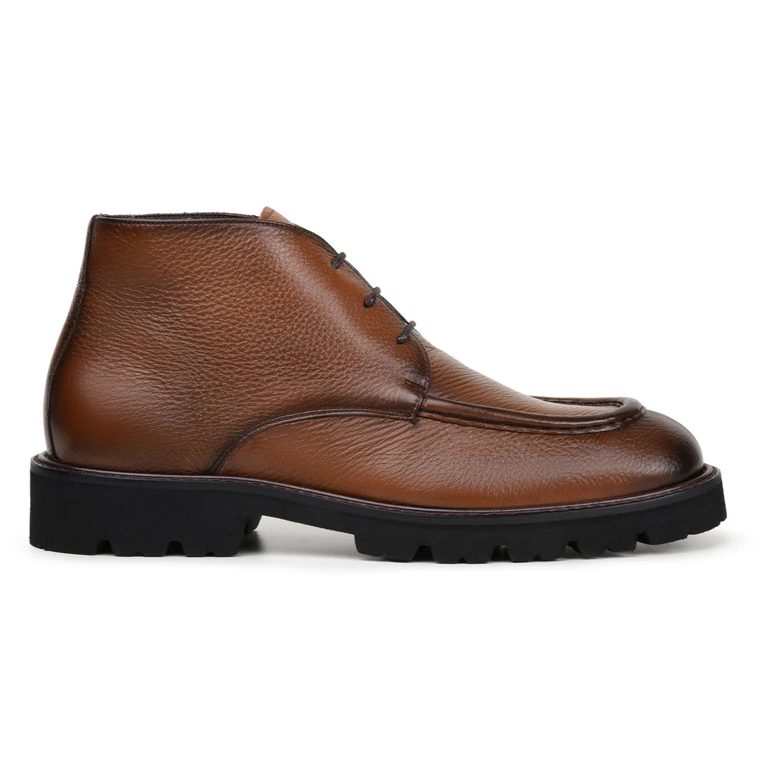 Belvedere Rinaldo Deerskin Leather Chukka Boots Moc Toe Tan