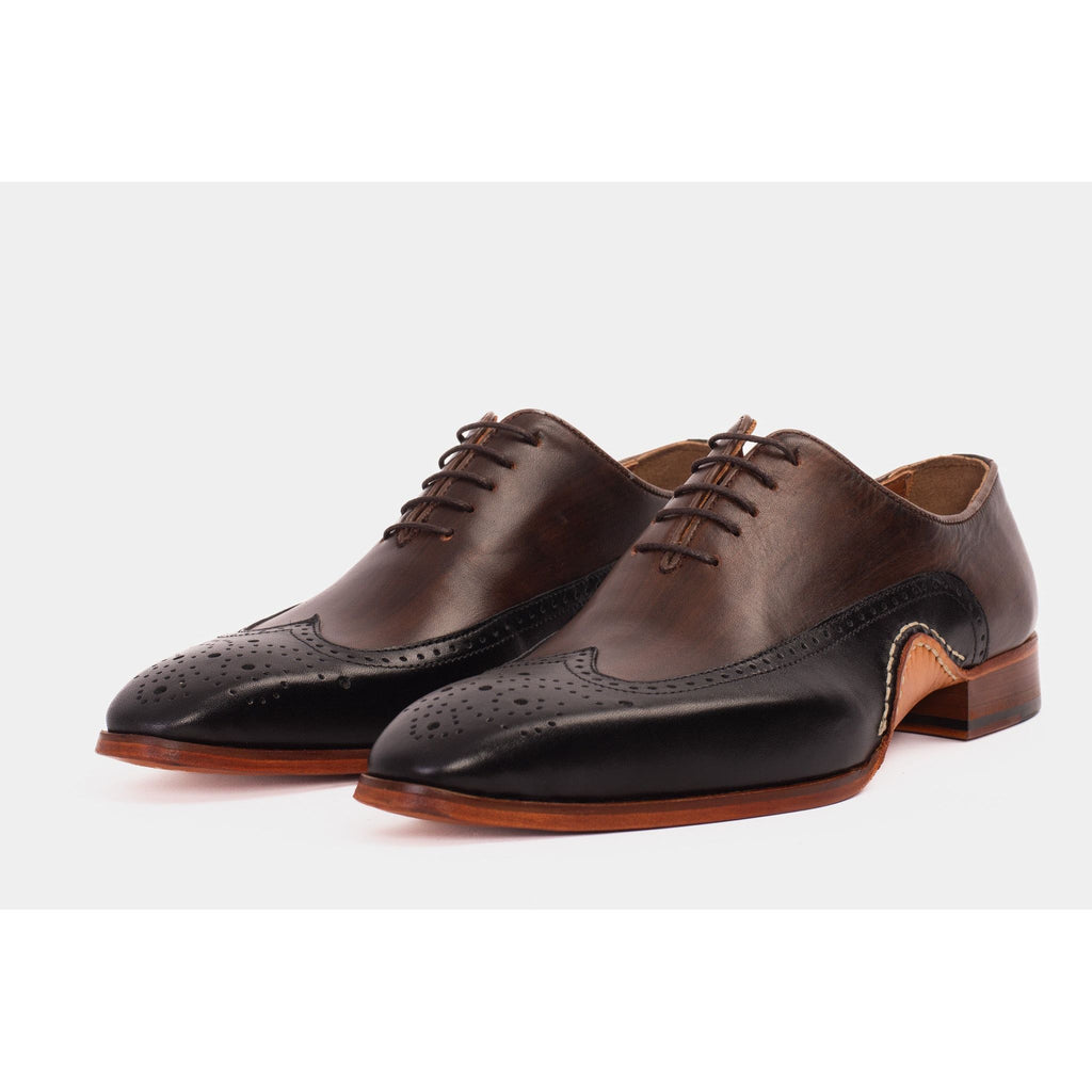 The Royal Hand Craft Black & Brown Wingtip Oxford Men Shoe