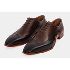 The Royal Hand Craft Black & Brown Wingtip Oxford Men Shoe