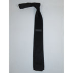 Men's Vitorofolo Italy Slim Skinny Tie Woven Knitted Fabric Fashionable RS-1 Black