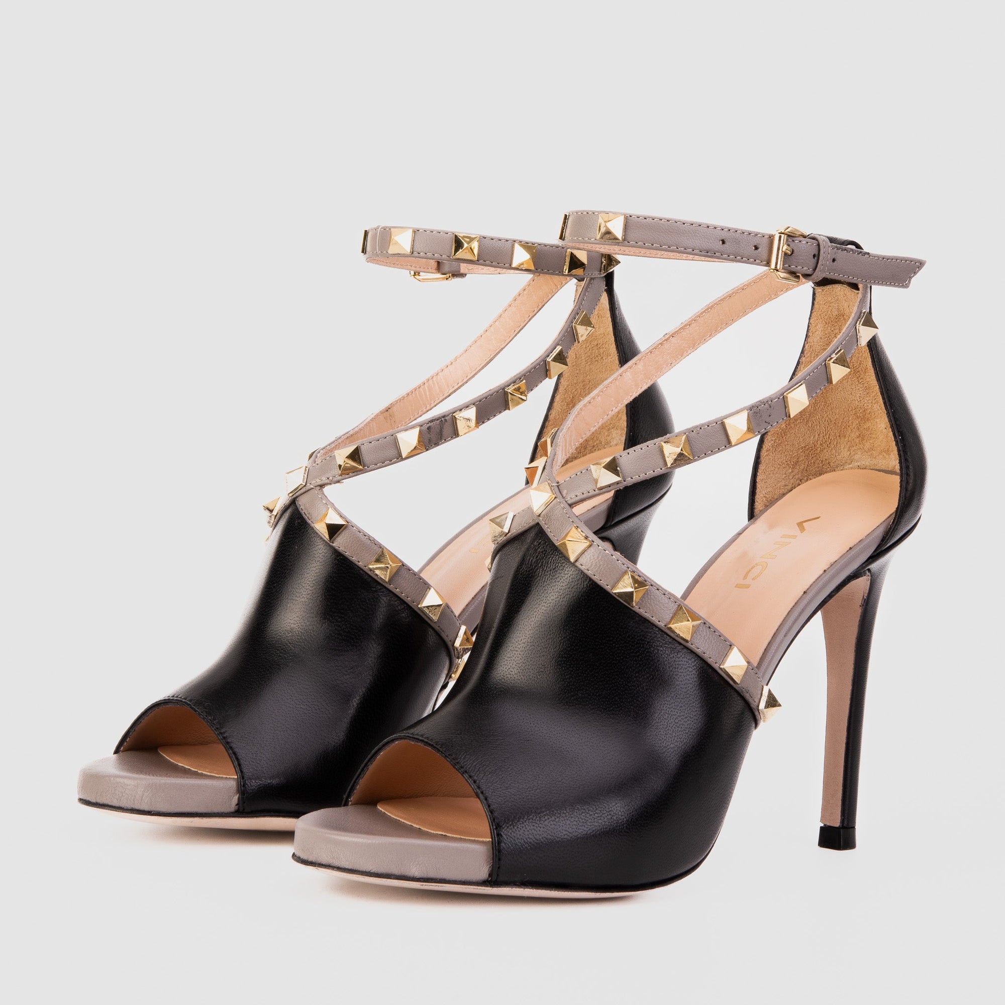 Vinci The Ribnica Black Leather Ankle Strap Women Sandal