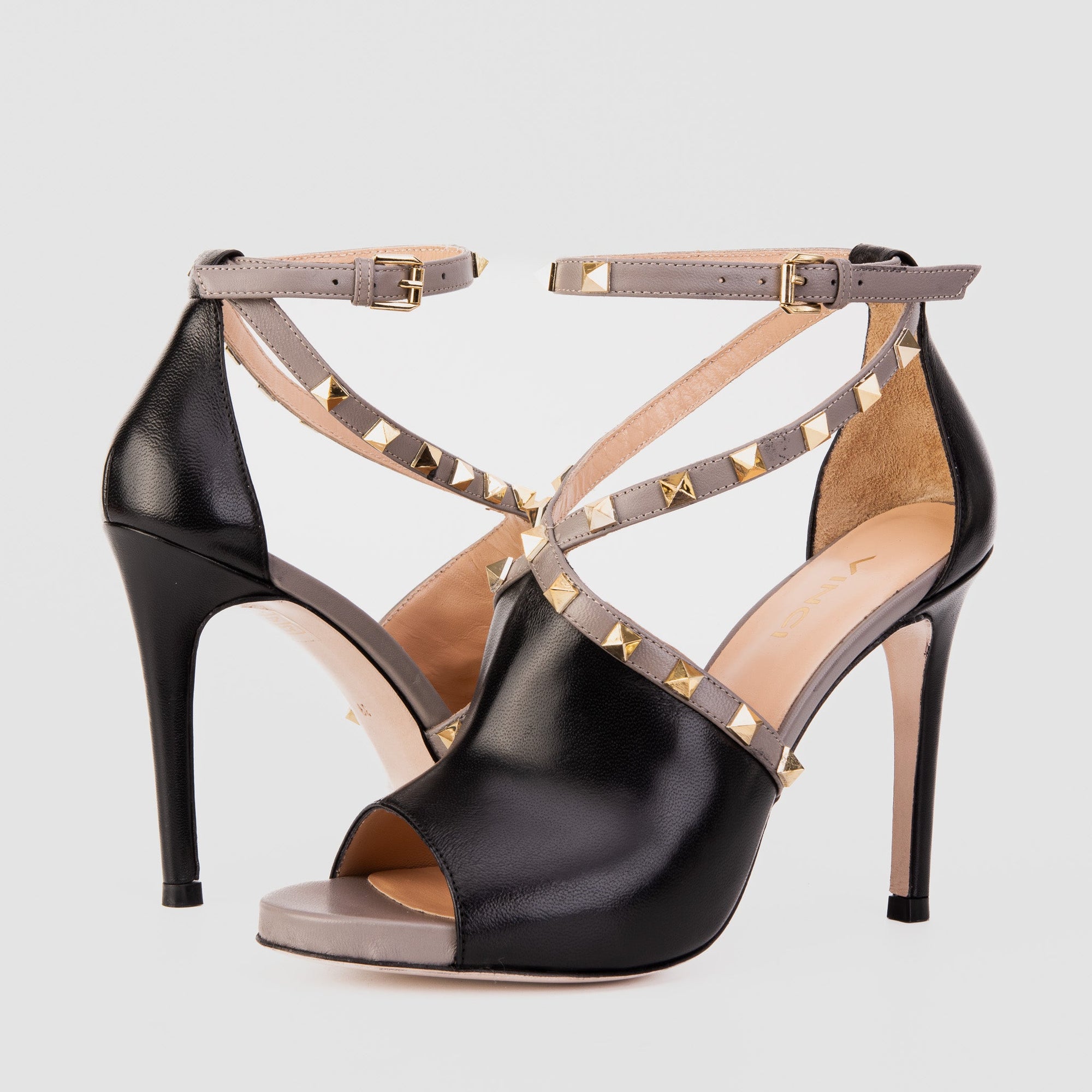 Vinci The Ribnica Black Leather Ankle Strap Women Sandal