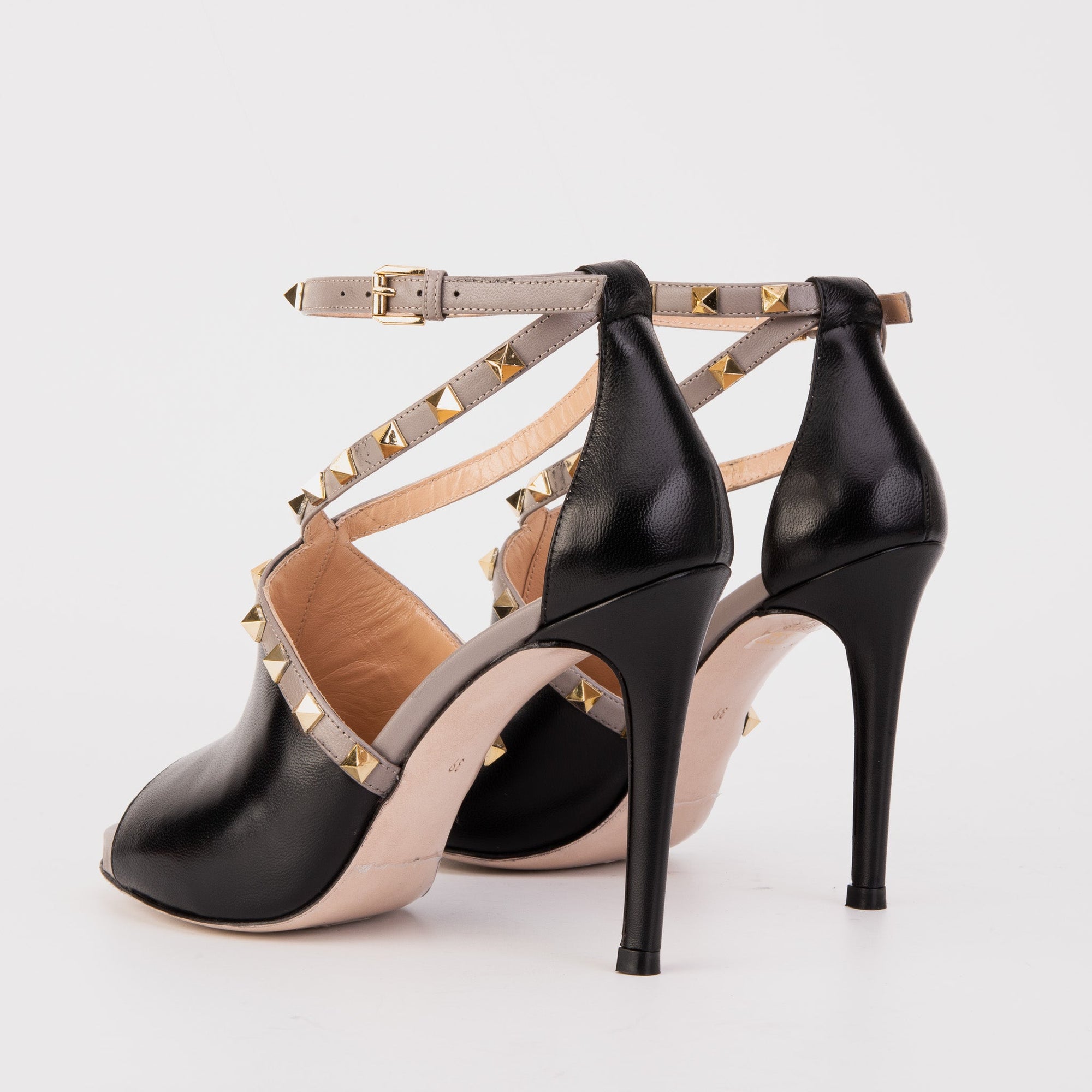 Vinci The Ribnica Black Leather Ankle Strap Women Sandal