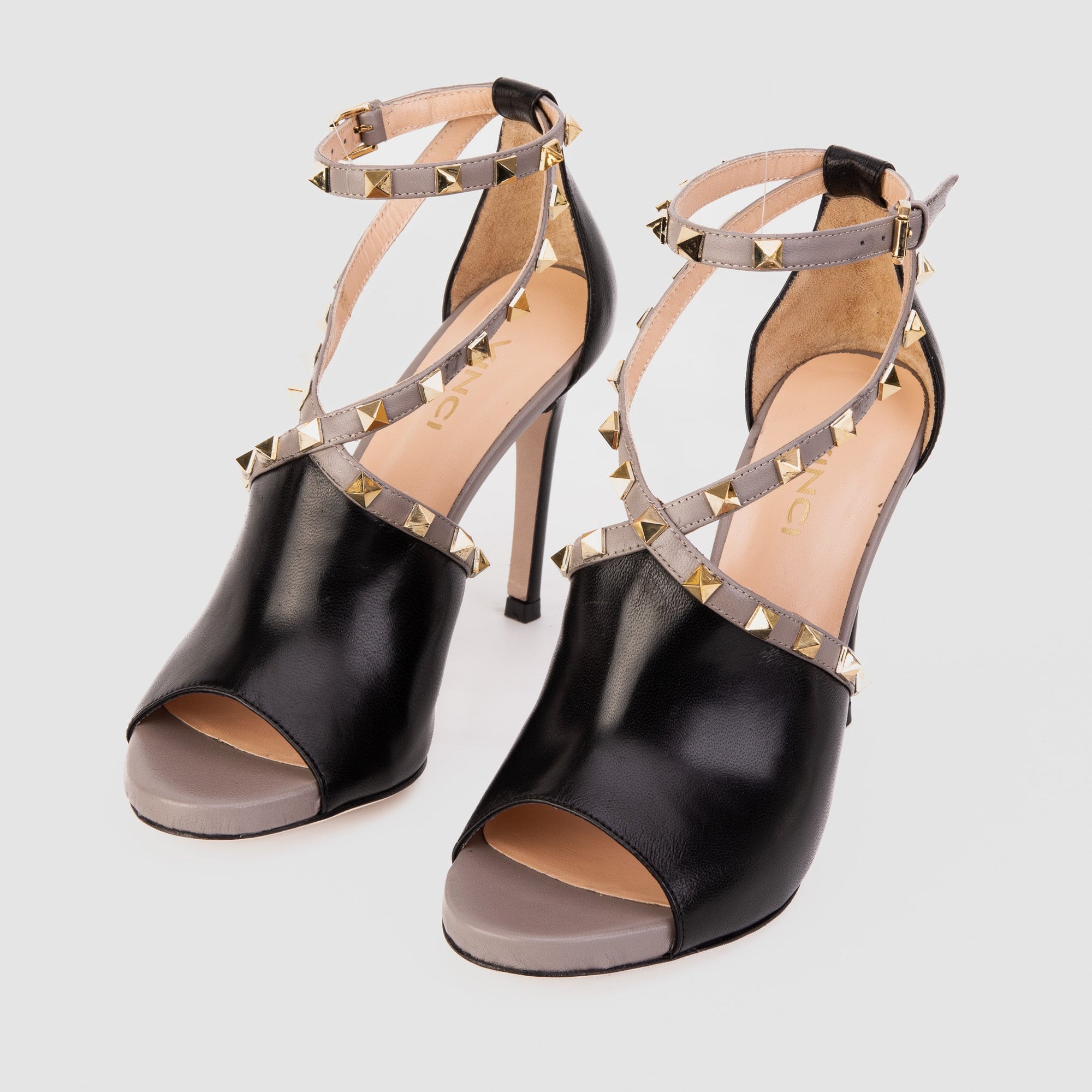Vinci The Ribnica Black Leather Ankle Strap Women Sandal