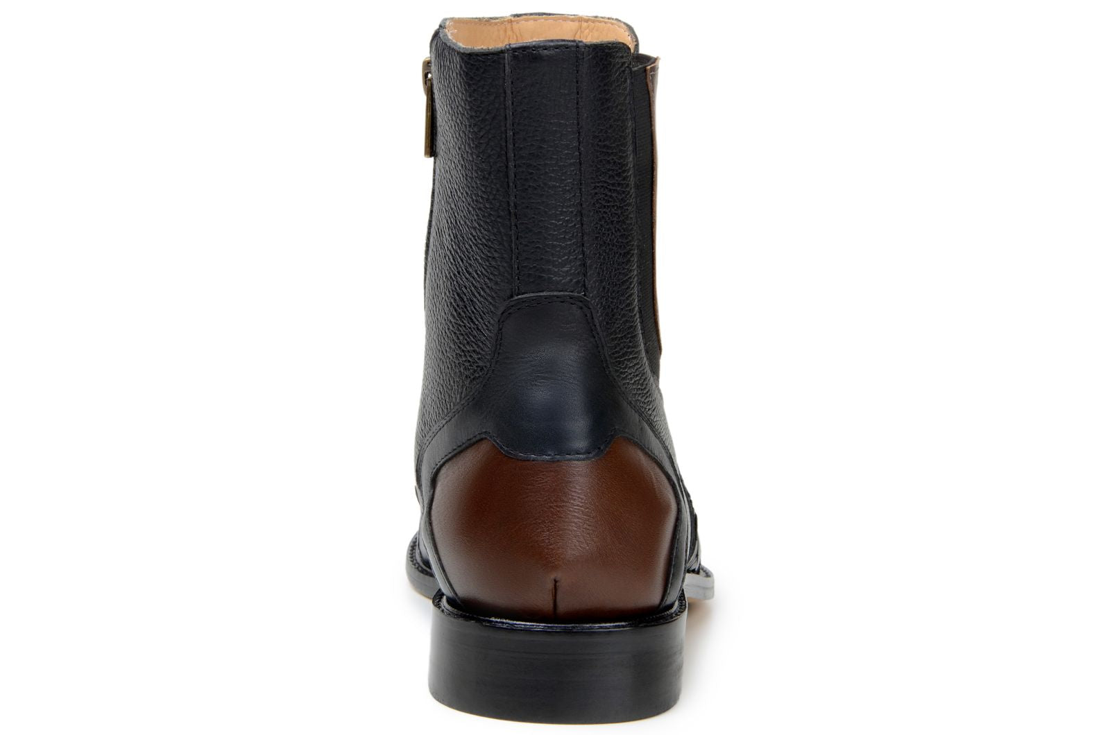 Belvedere Lima Genuine Pirarucu Skin and Pebble Grain Calf Chukka Zipper Boots Black