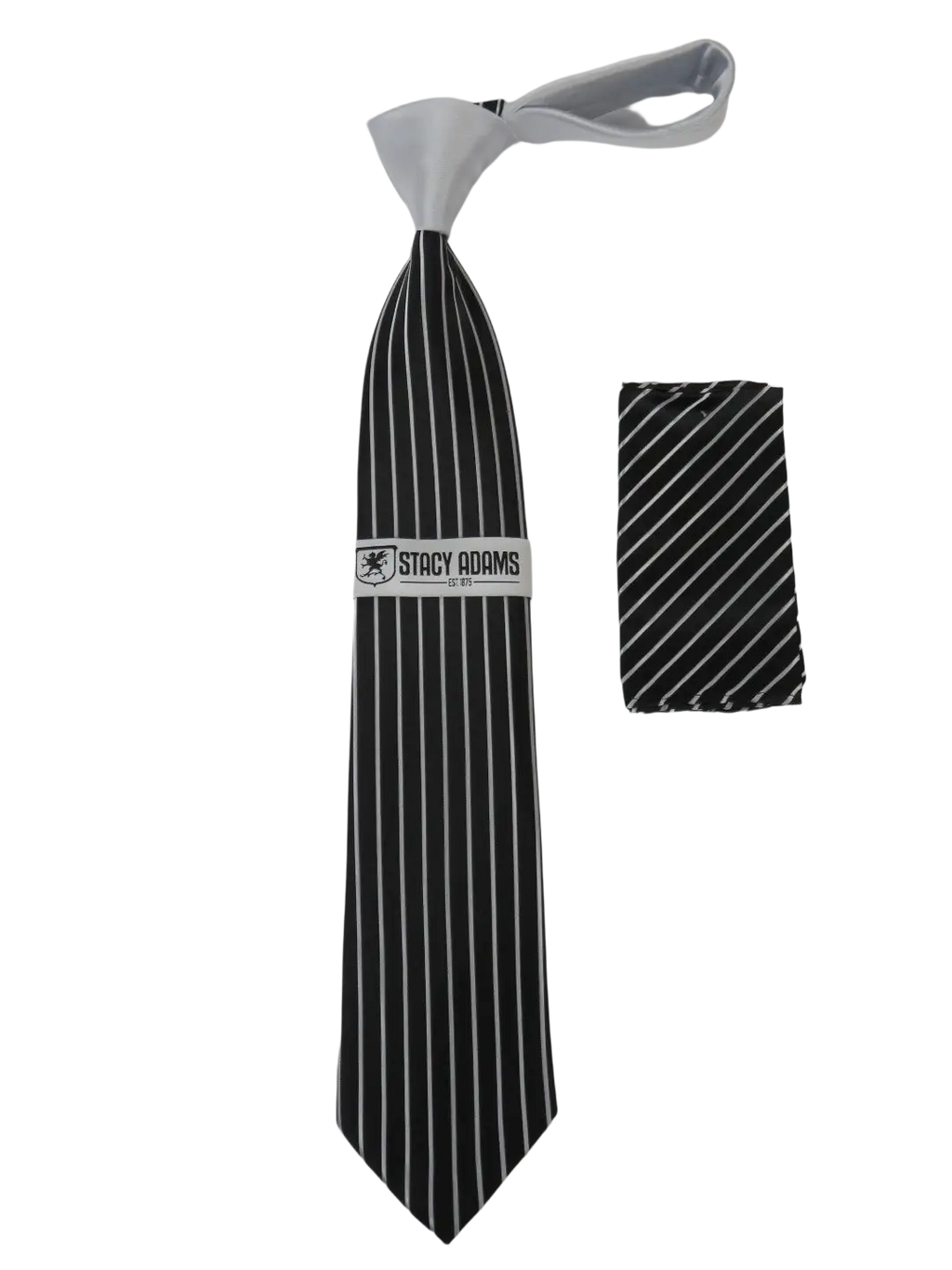 Men's Stacy Adams Tie and Hankie Set Fancy Woven Silky Satin #SAT80