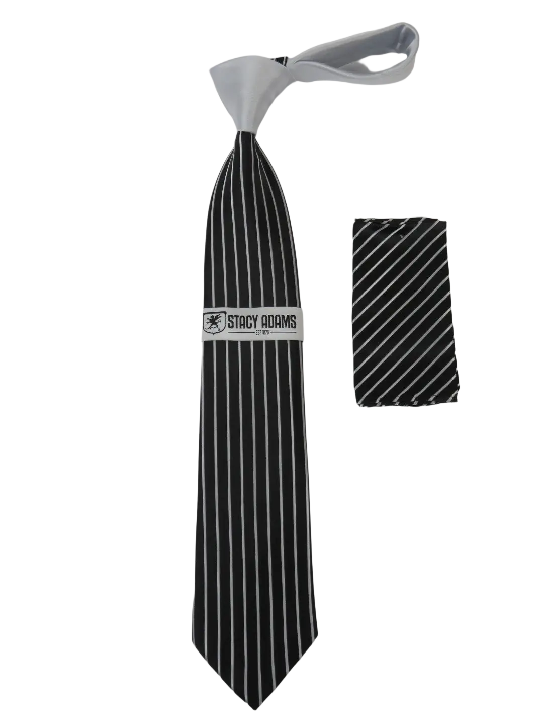 Men's Stacy Adams Tie and Hankie Set Fancy Woven Silky Satin #SAT80