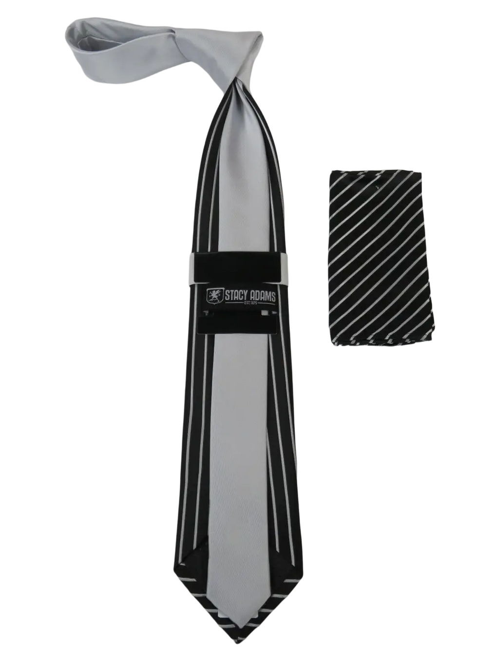 Men's Stacy Adams Tie and Hankie Set Fancy Woven Silky Satin #SAT80