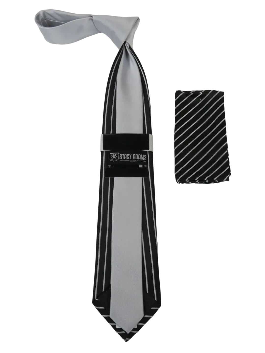 Men's Stacy Adams Tie and Hankie Set Fancy Woven Silky Satin #SAT80