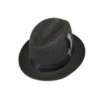 Men's BRUNO CAPELO Stingy Brim Fedora Braid Straw Hat Santa Cruz SC616 Black