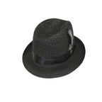 Men's BRUNO CAPELO Stingy Brim Fedora Braid Straw Hat Santa Cruz SC616 Black