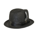 Men's BRUNO CAPELO Stingy Brim Fedora Braid Straw Hat Santa Cruz SC616 Black