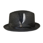 Men's BRUNO CAPELO Stingy Brim Fedora Braid Straw Hat Santa Cruz SC616 Black