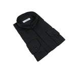 Mens CEREMONIA Pastor Shirt 100% Cotton Turkey Banded Collar #stn 15 hyk black