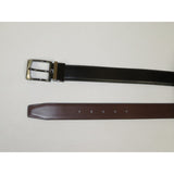 Men's VALENTINI Plain Leather Belt Pin Buckle Reversible SW63 Black or Brown
