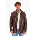 The Turro Brown Leather Men Jacket