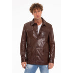 The Turro Brown Leather Men Jacket