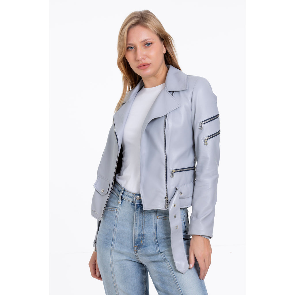 Vinci The Rodos Leather Gray Jacket