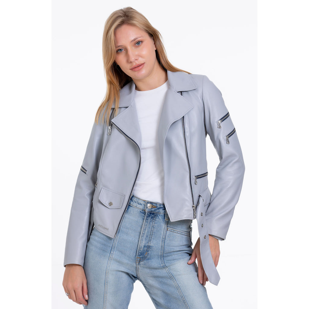 Vinci The Rodos Leather Gray Jacket