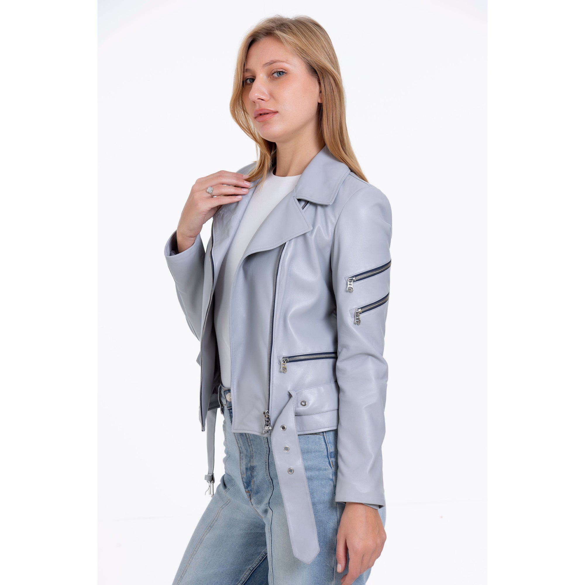 Vinci The Rodos Leather Gray Jacket